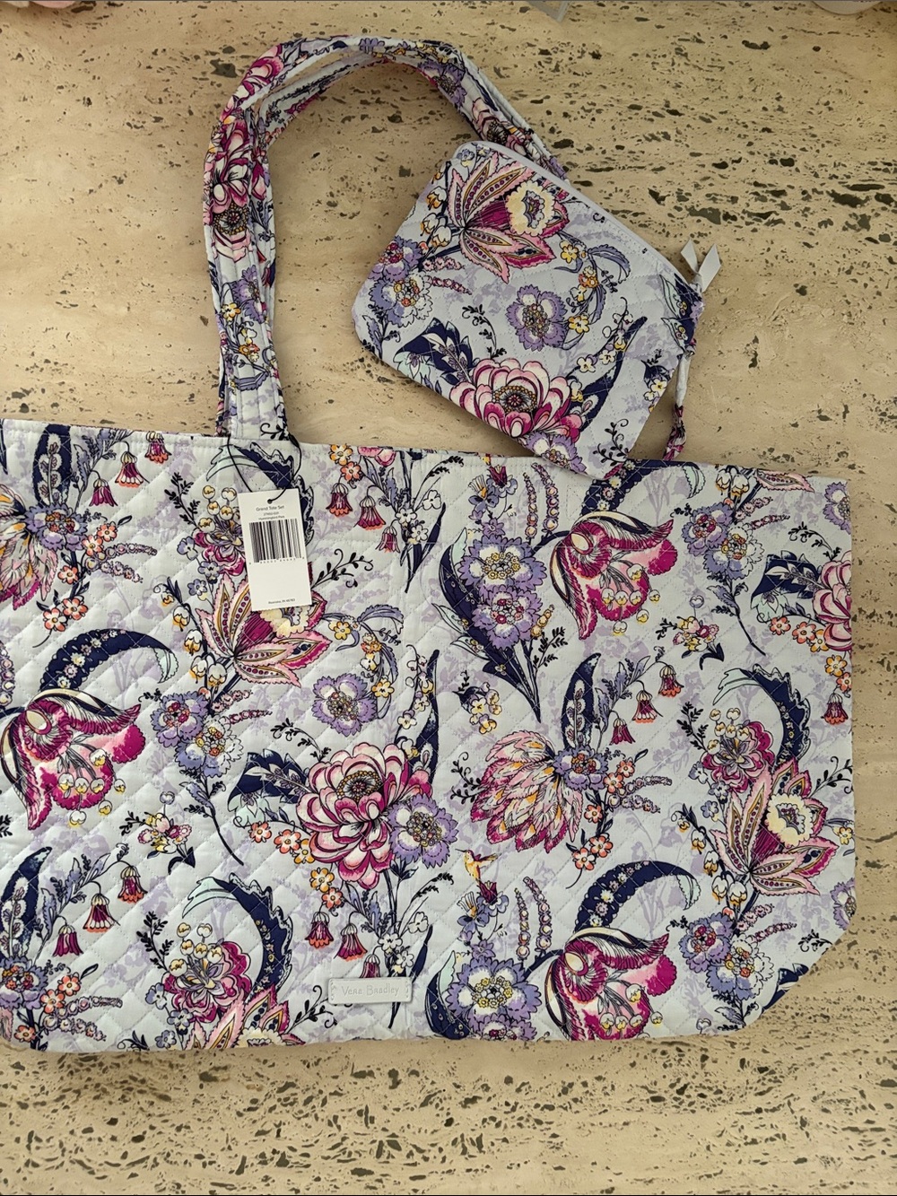 Vera Bradley grand tote set Hummingbird Floral